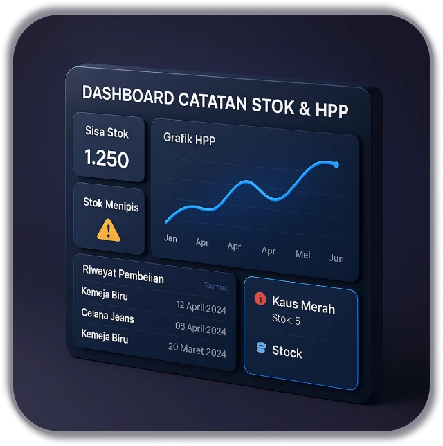 Preview Dashboard Stok & HPP